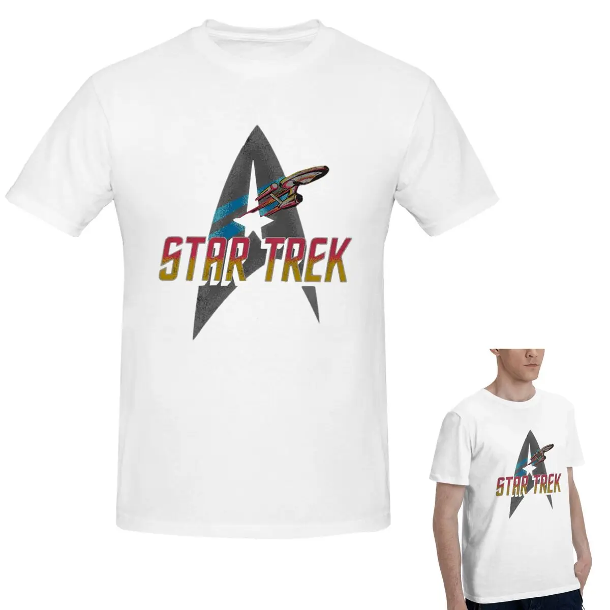 

100% Cotton Star Treks Science Fiction TV Series T-Shirt Men's Classic Oversized T Shirt Men O-Neck Summer Shirts Tops S-6XL