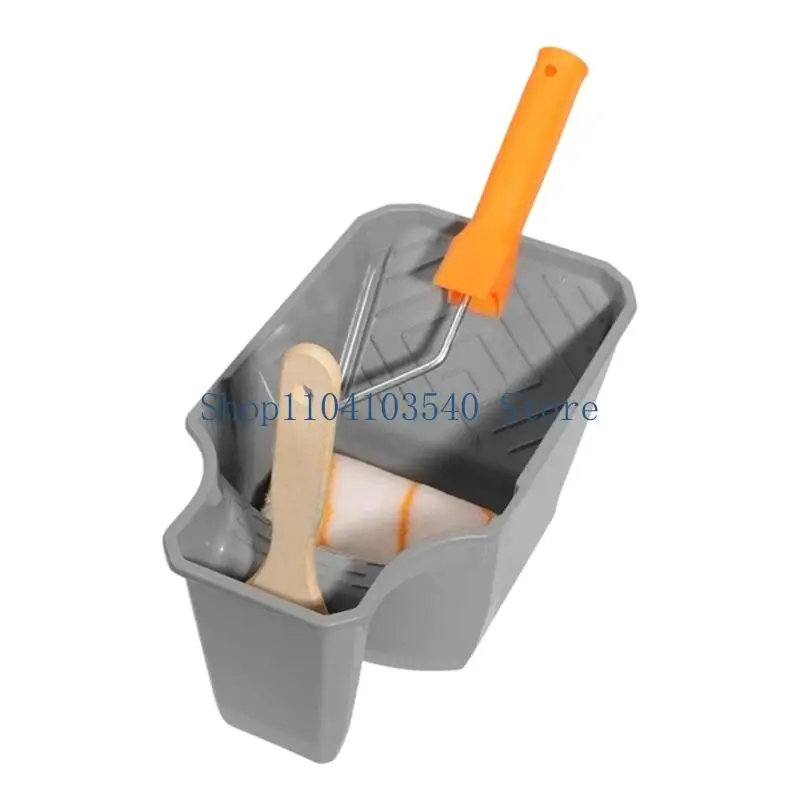 02DC Plastic Paint Tray Handheld Roller Loading Tray with Deep Well for Small-Area Painting and Interior Wall Repair Work