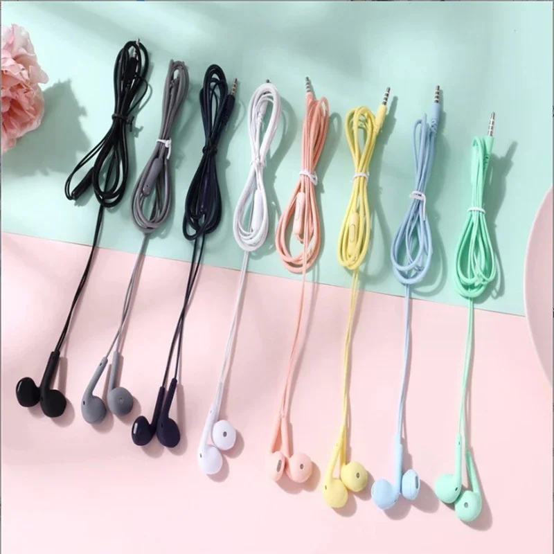 3.5mm Stereo In-Ear Earphone With Microphone Heavy Bass Wired Headset Earphones with Mic Universal for Xiaomi/Huawei/Samsung