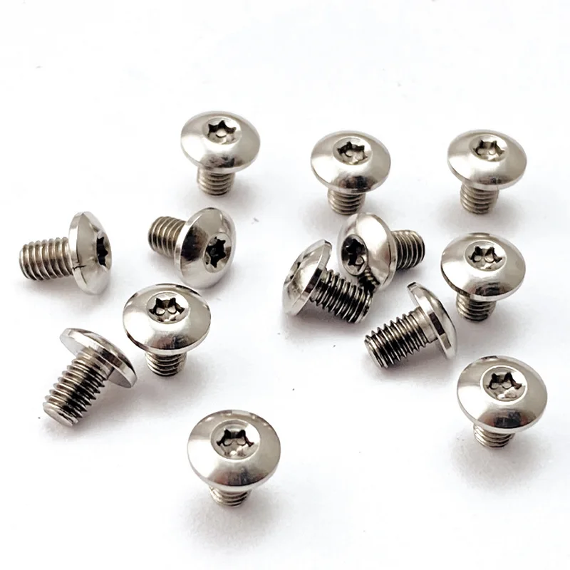 6pcs/lot Titanium Knife Handle Making Accessories M3 Thread Screws Nails T8 Torx Half Round Button Head Spindle Rivet