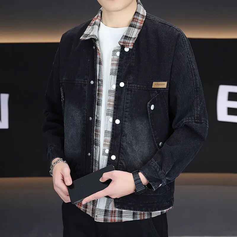 

Знаменитый стиль 2025, высококачественная весенне-осенняя модная трендовая джинсовая рубашка, куртка, джинсовая рубашка