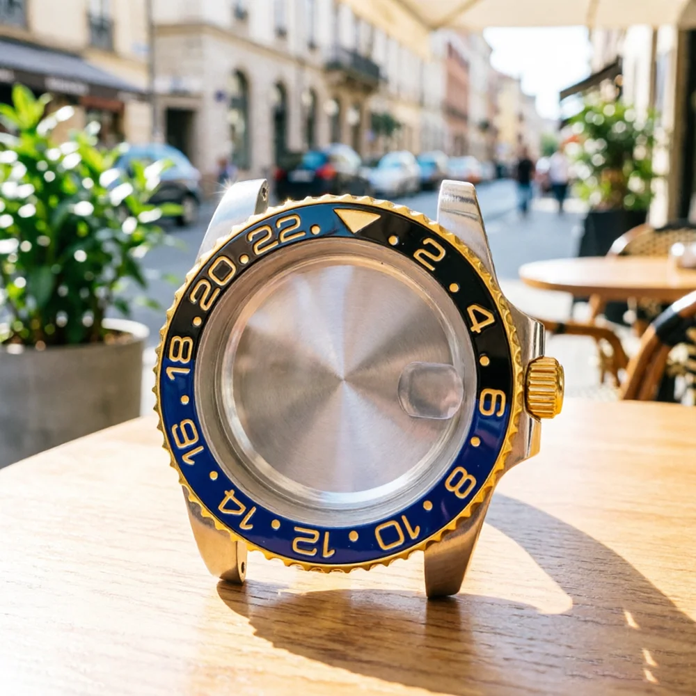 

New Arrival Classic Watch Case For Men 40mm Sapphire Crystal Stainless Steel Waterproof Fit NH35 NH36 Movement Date Daily Diving