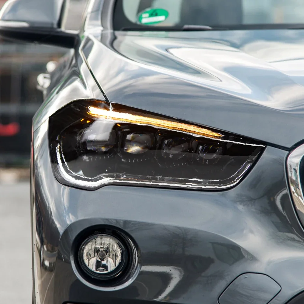 مصابيح أمامية للسيارة لسيارات Bmw X1 2016-2019 F48 F49 Led مجموعة المصابيح الأمامية للسيارات ترقية عالية التكوين العارض 4 ملحقات العدسات #5