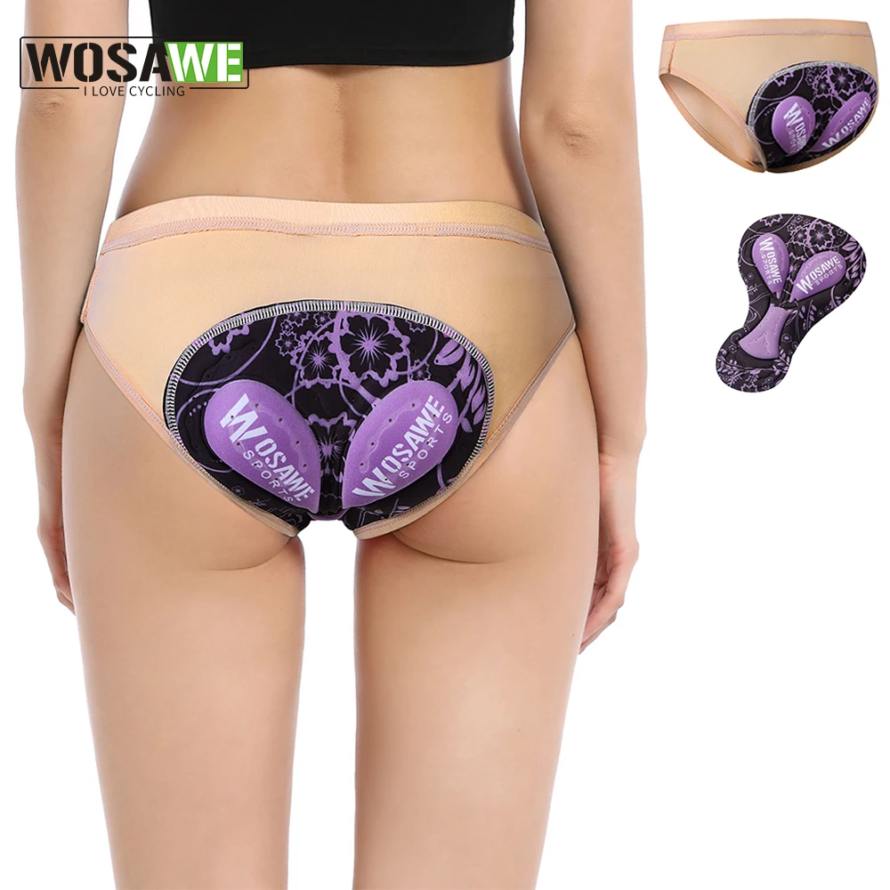 WOSAWE Women Cycling Underwear 3D Padded Shockproof Mountain MTB Bicycle Shorts Riding Bike Sport Underwear Tights Shorts S-2XL