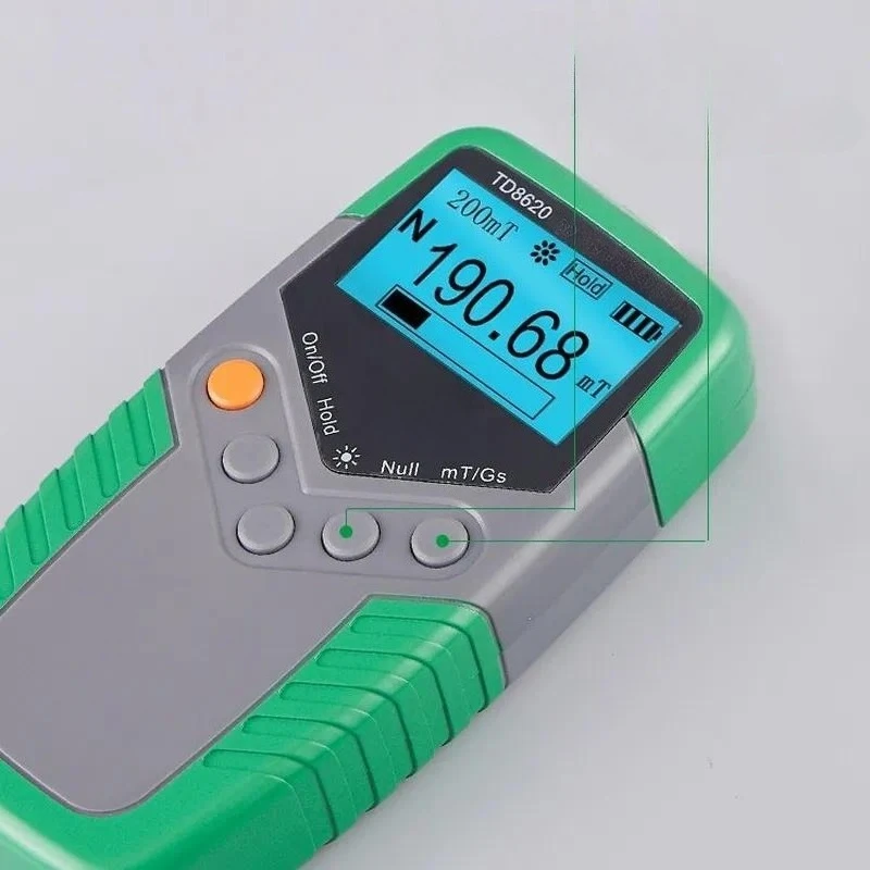 TD8620 Digital Gauss Meter Permanent Magnet Surface Magnetic Field Tester Meter High Precision Portable Industrial Lab