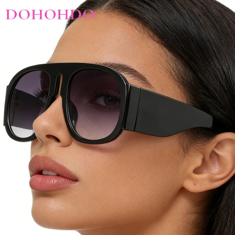 

DOHOHDO New Vintage Oversized Sunglasses Women For Men Luxury Brand Designer Trend Big Frame Double Color Punk Ladies Sunglasses