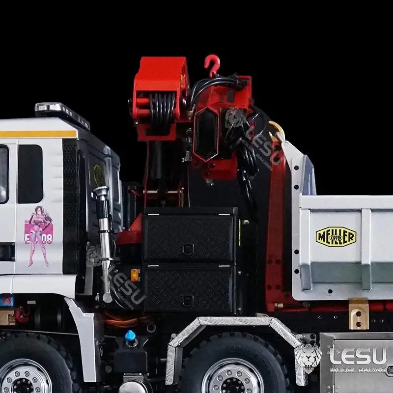 1/14 Truck LESU remote control model metal toy new upgrade hydraulic seven-way reversing valve with truck crane modificationLS-A