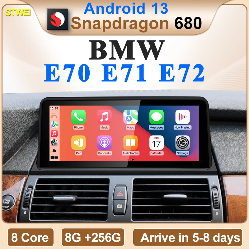 2024 New ID6 ID7 ID8 Android 13 Qualcomm680 Snapdragon6225 8GB 256GB 10.25inch For BMW X5 E70 X6 E71 2005-2013 Car CarPlay AUTO