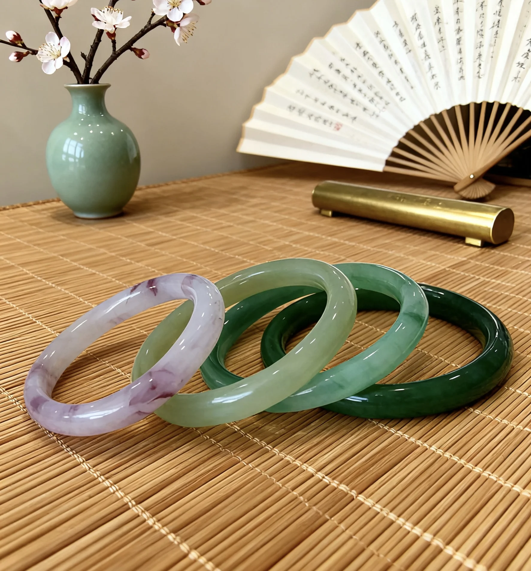Elegant Chinese Style Jade Bangle - Exquisite Gift Box Included - Perfect Choice for Gifting Fine Jade Bangles