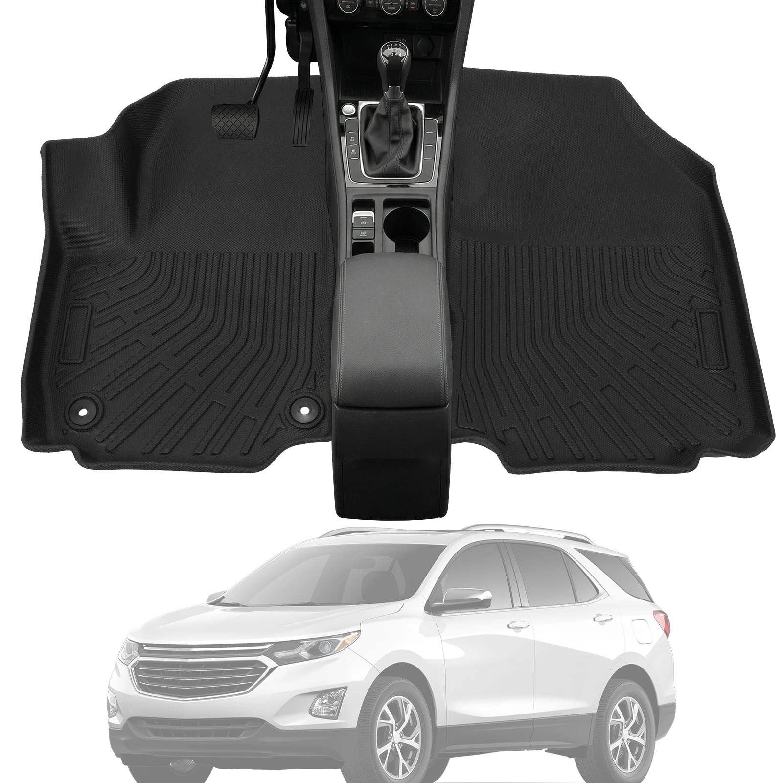 

Комплект всепогодных ковриков и вкладышей для багажника из TPE для Chevrolet Equinox 2018-2024
