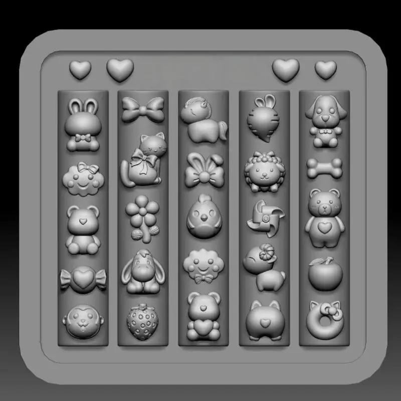 Moule à ongles 3D en Silicone, animaux mignons de dessin animé, bricolage, conception de fruits, moule Transparent, outils de conception de manucure, décoration Nail Art