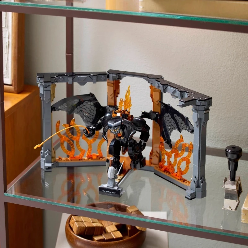 

CHUZHAN MOC 10367 Balrogs Book Nook Bookshelf Decor Kit Building Block Creative Bricks Display Sets Toys Christmas Birthday Gift