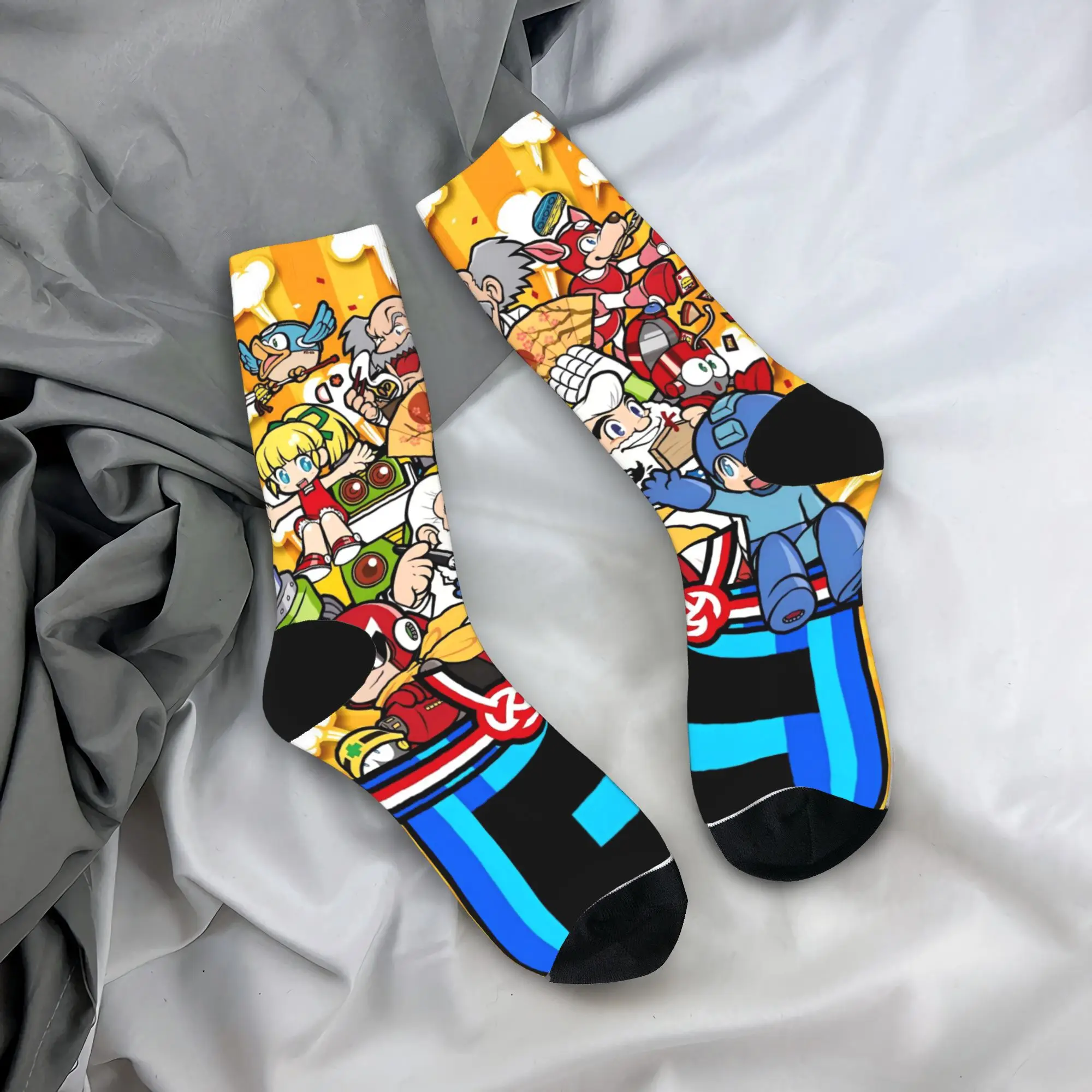 Game Mega Robot Man Stockings  Custom Trendy Socks Winter Anti Bacterial Socks Adults Men Running Sports Breathable Socks