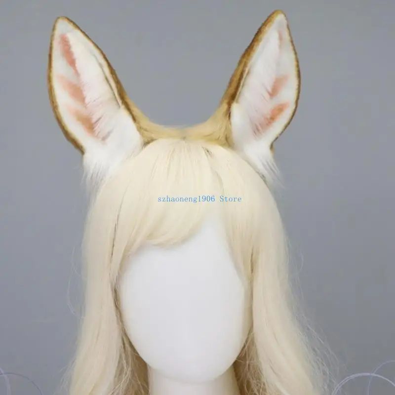 

85LF Cartoon Cosplay Costume Deer Hair Hoop Furry Deer Headwear for Live Show