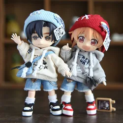 New Ob11 Doll Fashionable Bf style set With Denim shorts Doll Clothes For Penny, Nendoroids Ob11, Mollys, Obitsu 11