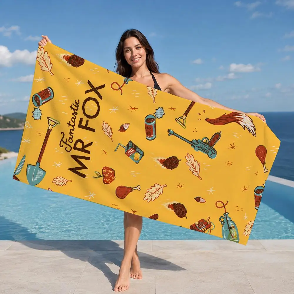Fantastic Mr. Fox Towel ultra-fine fiber quick drying absorbent towel, beach swimming vacation beach towel
