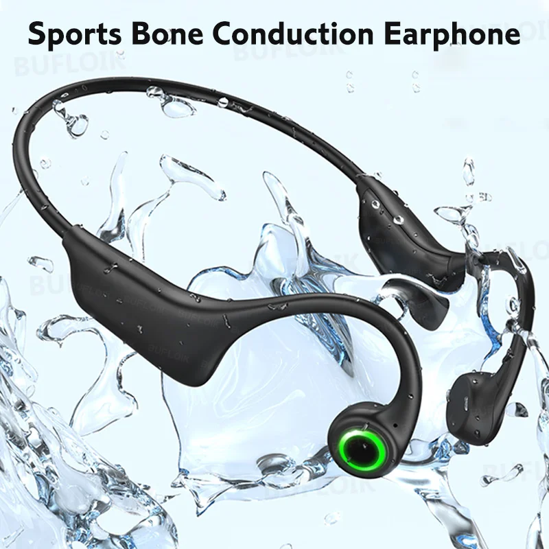 

Bone Conduction Bluetooth Earphones IP67 Waterproof Sports Wireless Headphones for Swimming HiFi Music Headset EarHook 16G SD