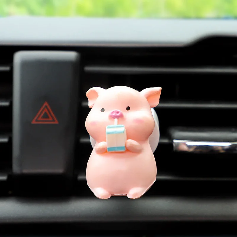 1pc Cute Pig Car Air Freshener Air Conditioning Outlet Decoration Car Accessories Interior Car Aromatherapy Clip Perfume Clip
