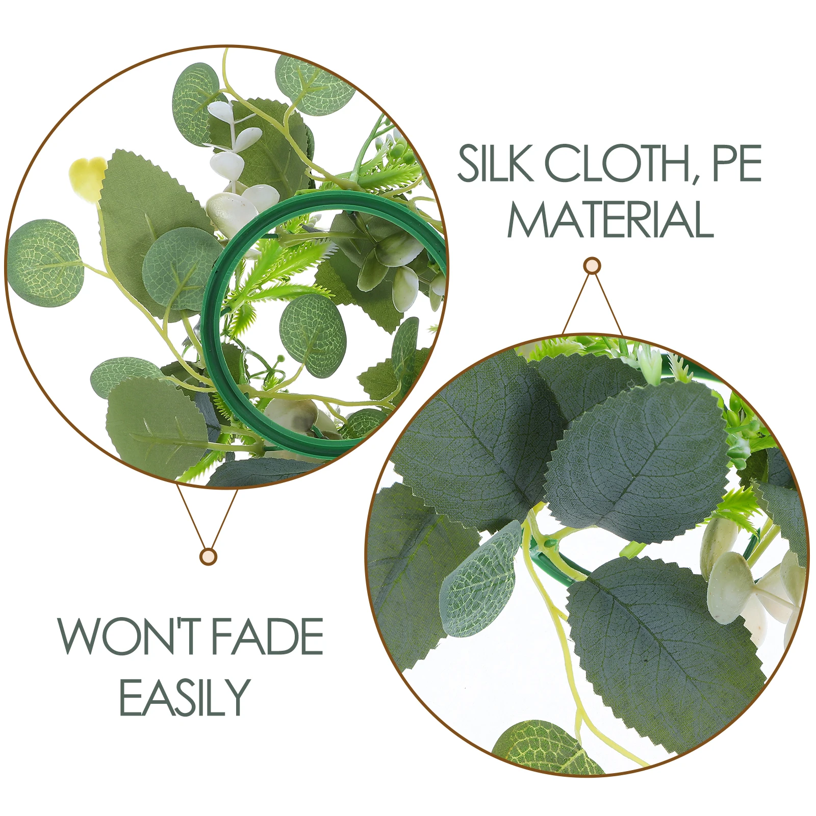 Artificial Garland Rings Boho Candles Greenery Eucalyptus Flower Wreath Centerpiece Table Decorations