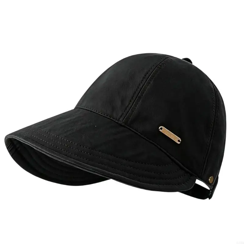 Sun Shade Cap with Wide Coverage Adjustable Back Strap Lightweight Textured Design for Beach Walking Travel 6XDA