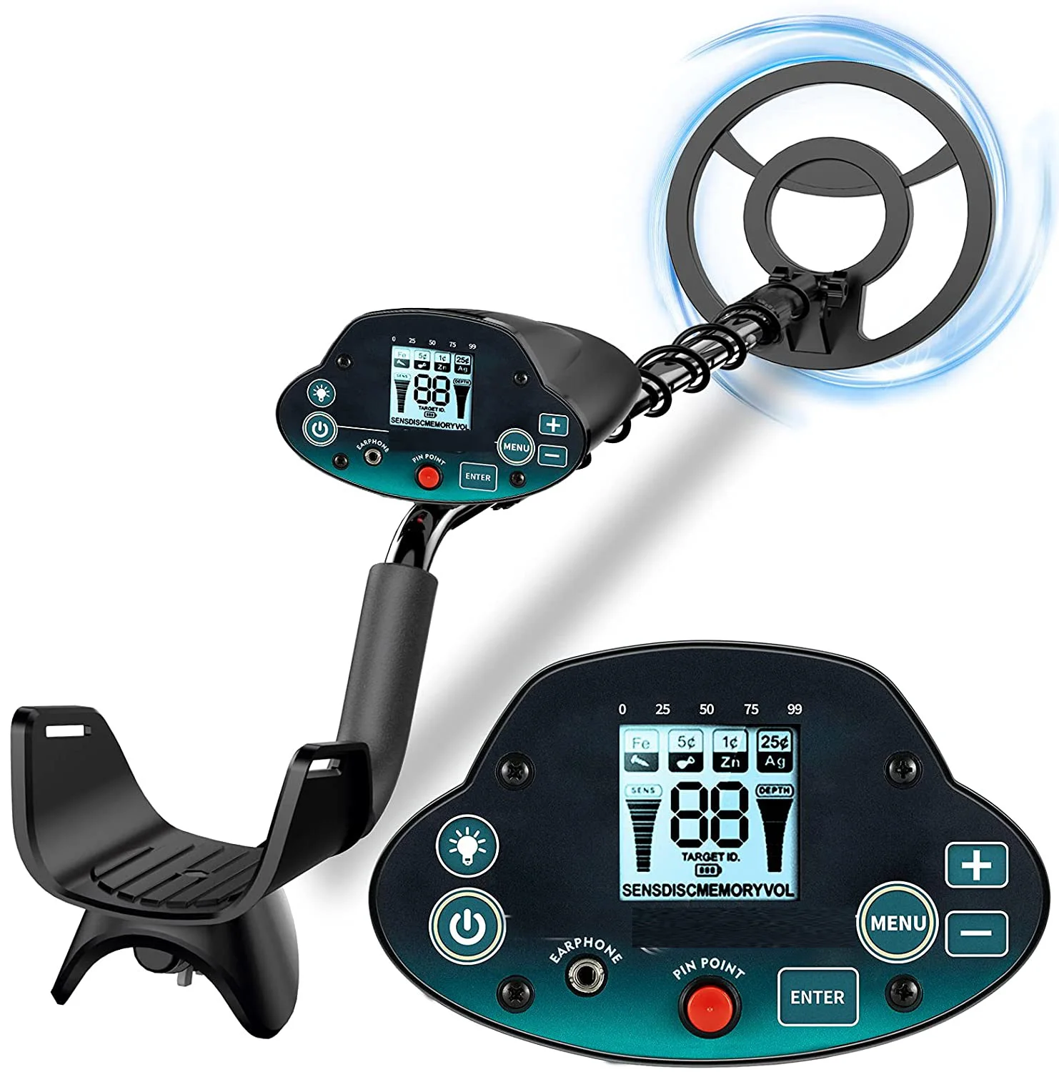 Underground Metal Detector Adjustable Balance Disc & Pin-pointer Modes Upgraded MD-5030 Hunter Detecting Treasure Gold