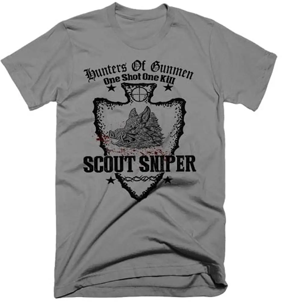 Hunter of Gunmen USMC Scout Sniper T Shirt. New 100% Cotton Short Sleeve O-Neck T-shirt Casual Clothing Mens Top