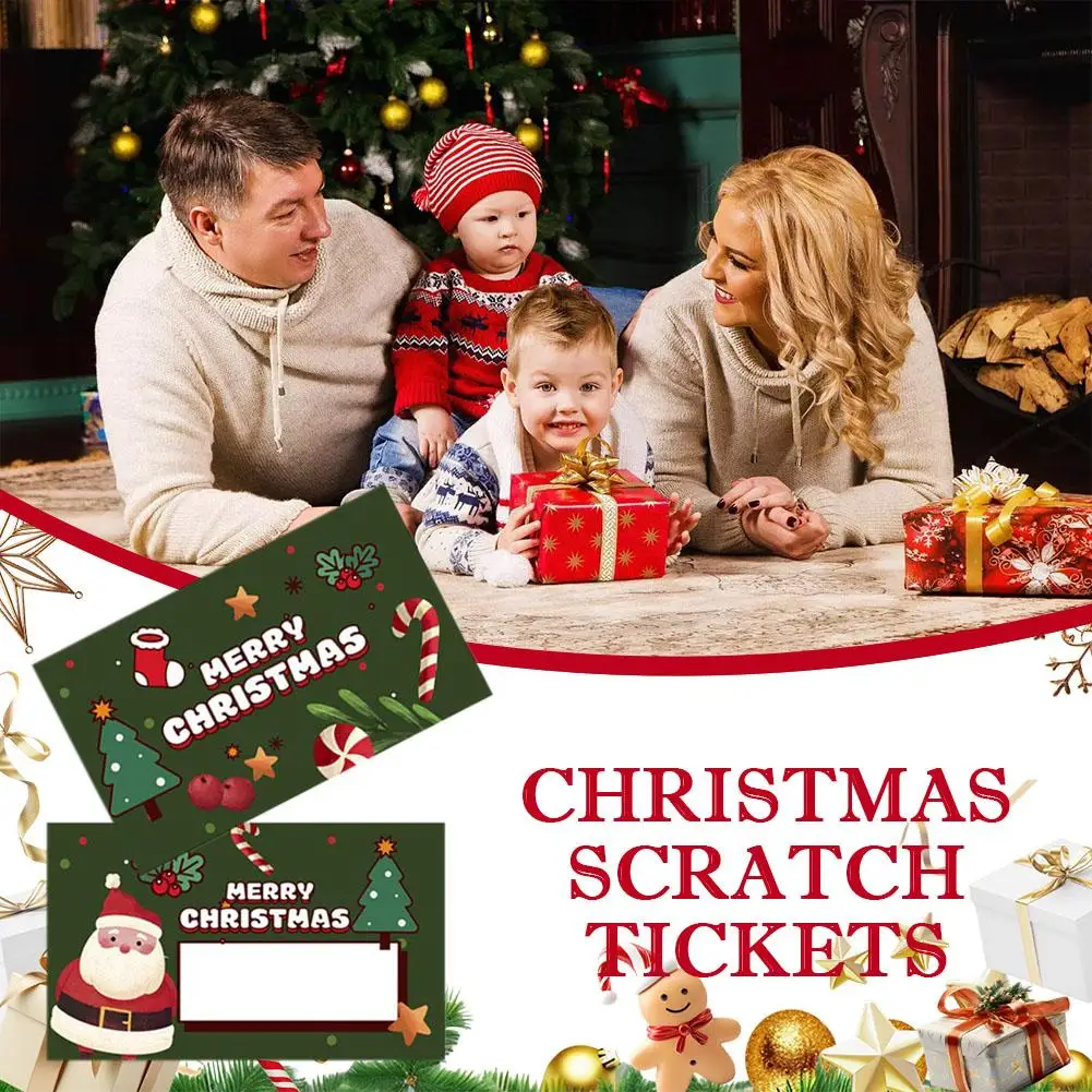 10pcs Christmas Scratch Off Cards, Love Coupon Lottery Tickets, Fun Date Night Game for Partners, Christmas Party Activity Gift