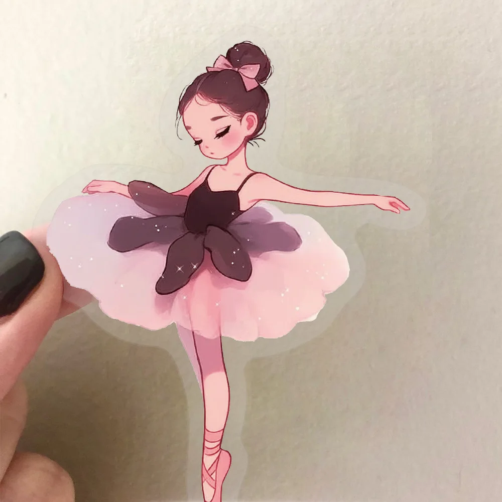 50PCS Cartoon Ballett Mädchen Wasserdichte Transparente Aufkleber Graffiti Dekoration DIY Notebook Koffer Wasser Tasse Gitarre Kinder Spielzeug