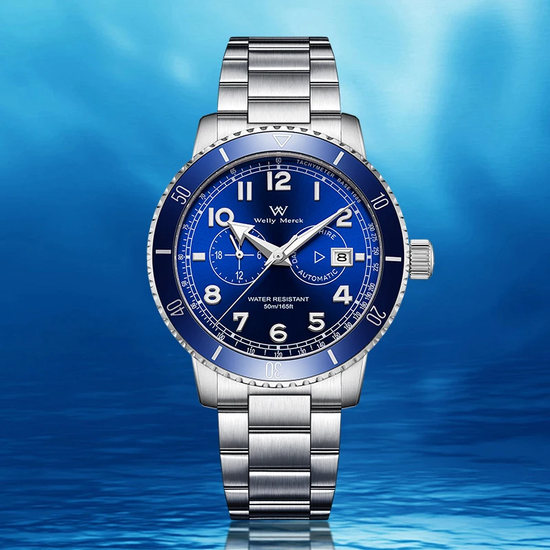 WM watch Miyota Automatic 8217 mechanical watch 316L stainless steel sapphire crystal 50M water resistance 42MM case size WM147