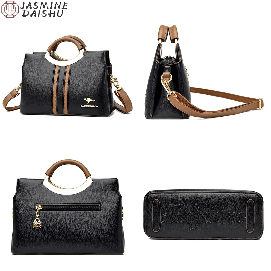 Imagem -04 - Bolsa Crossbody de Couro Genuíno para Mulheres Bolsa de Camadas Bolsa de Ombro de Alta Qualidade Marca de Luxo Feminina 2024