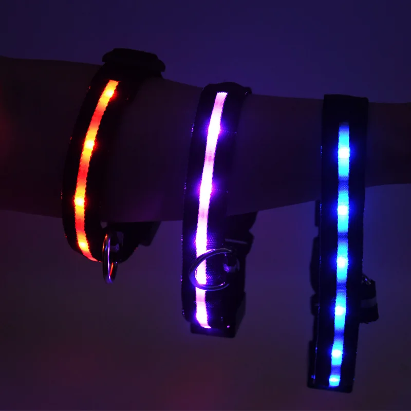 Pet Luminous Collar Magic Color Horse Running Light Color Changing Led Dog Collar Magnetic Charging Waterproof Luminous Collars