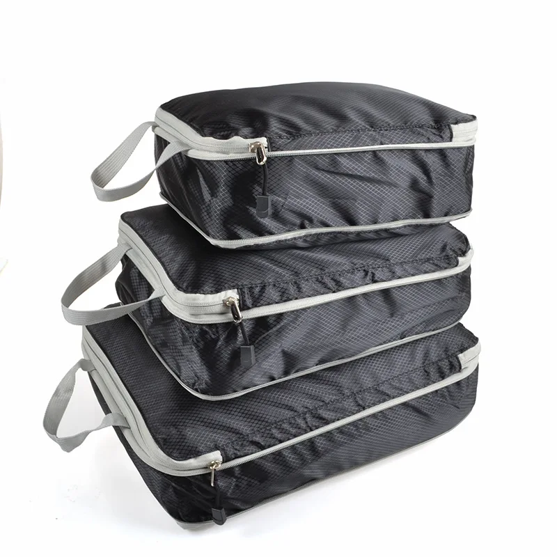 Travel Storage Bag Cubes Luggage Organizer Portable With Compressible Packing Foldable Waterproof Travel Suitcase Nylon Handbag