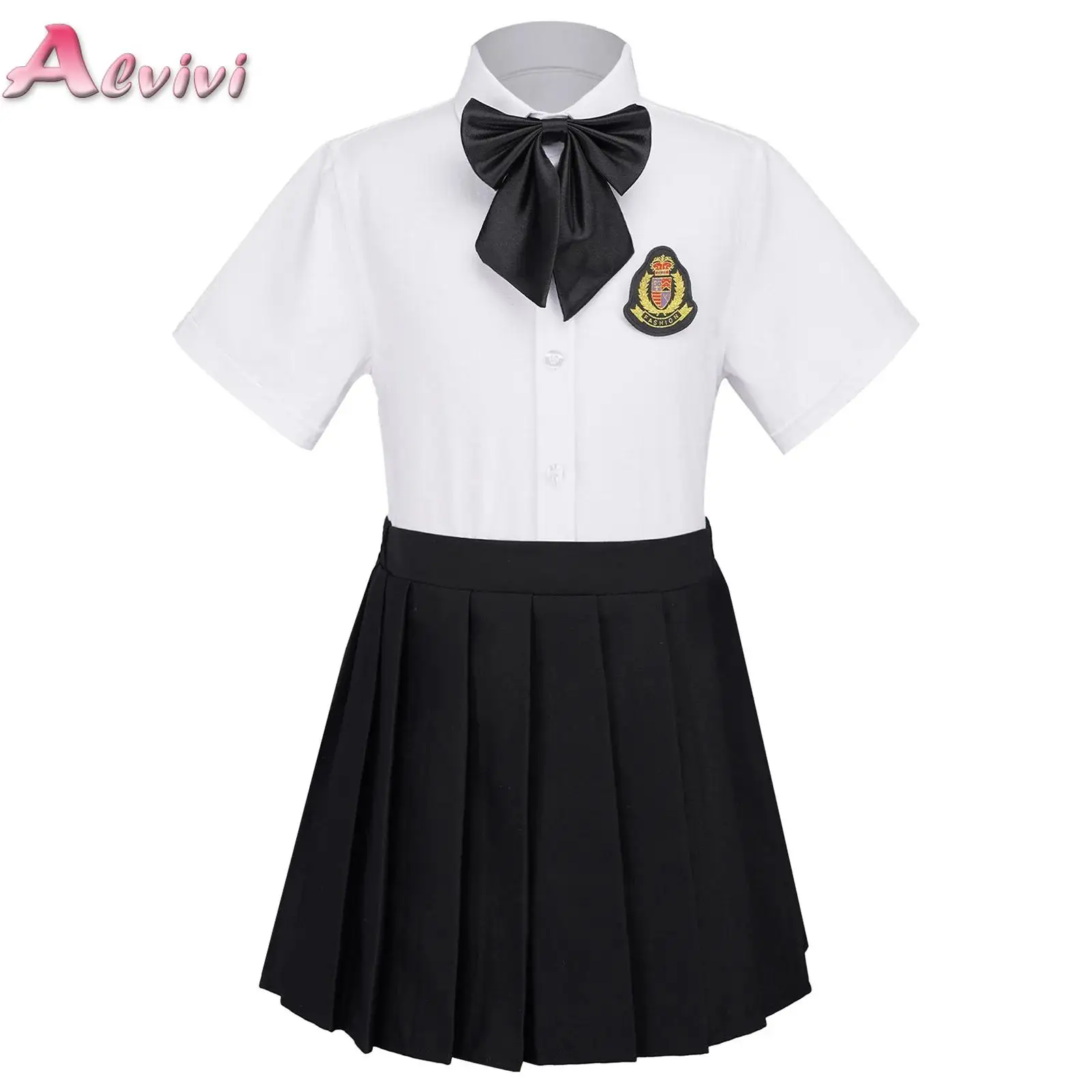 conjunto-de-uniforme-escolar-para-meninas-com-4-pecas-camisa-com-saia-plissada-distintivo-e-gravata-borboleta-para-ocasioes-formais-apresentacoes-e-fotografia