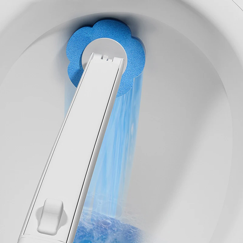 Scopino per wc usa e getta montato a parete Set di spazzole per la pulizia della toilette con testina di ricambio strumento per la pulizia del bagno