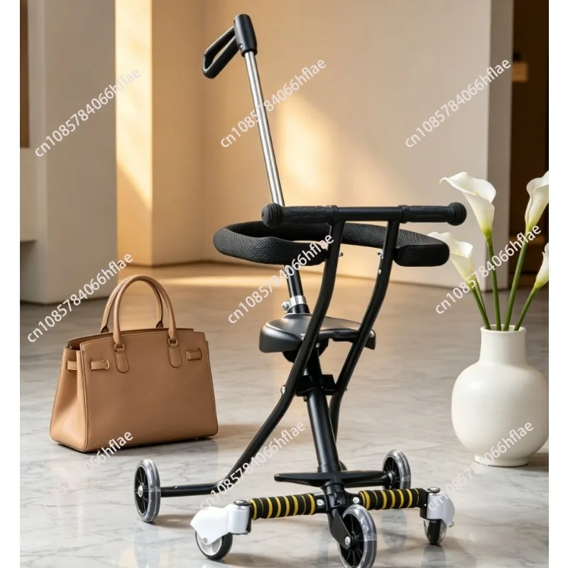 Foldable Travel Stroller for Older Kids Aged 6-12 & Above, Lightweight Portable Outdoor Walking Cart