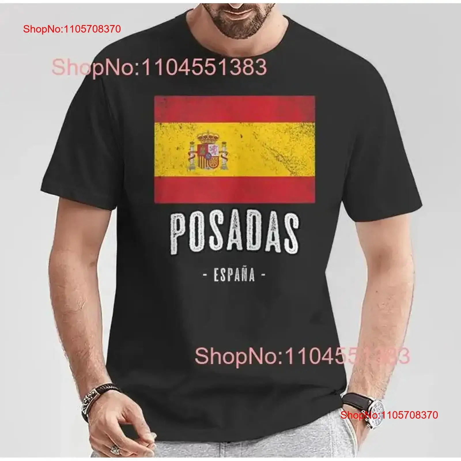 Posadas Spain ES Flag City Bandera Ropa T Shirt Size S 5XL vintage Washed fashion graphic streetwear Top For Everyday Wear