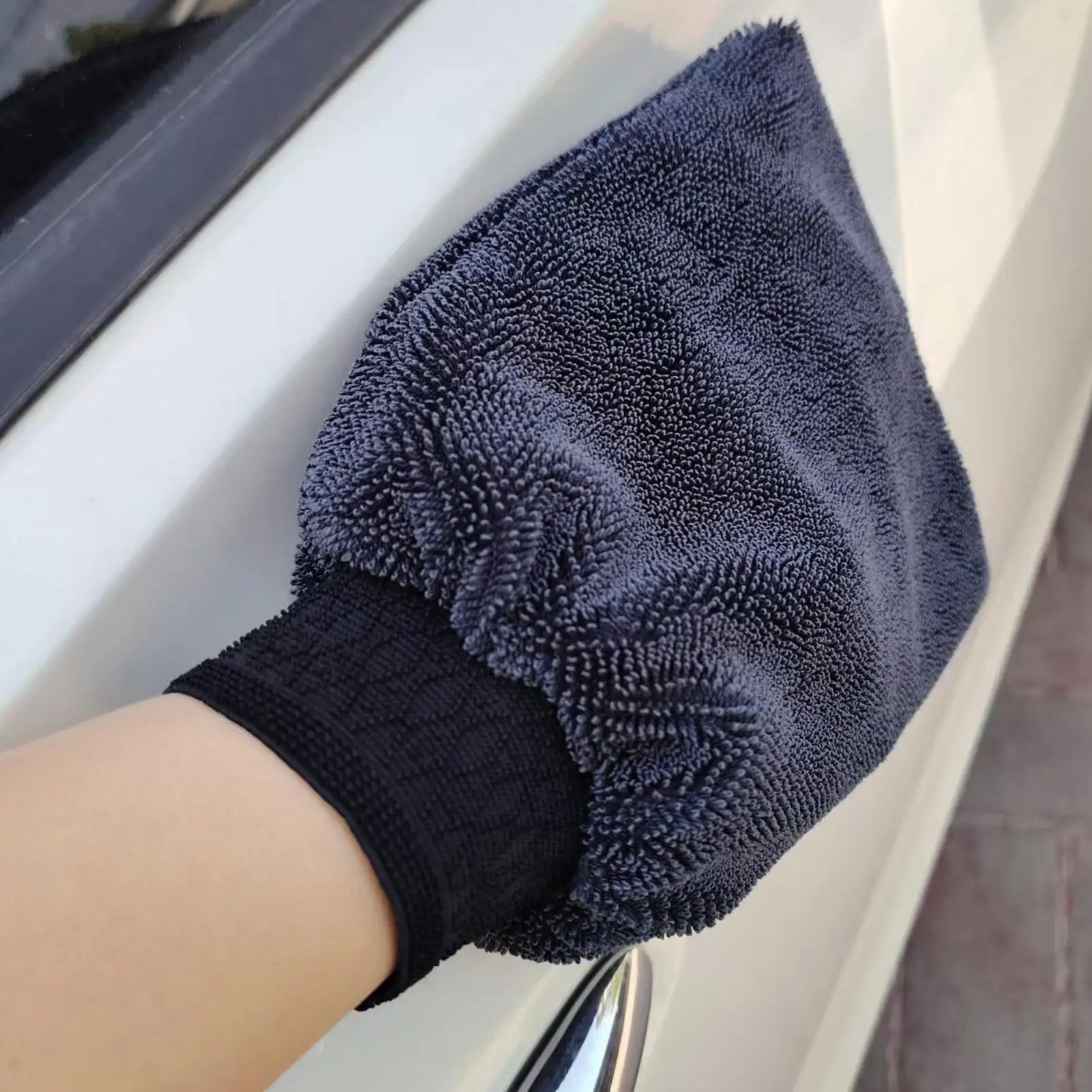 1PC Car Wash Mitt Thick Scratch-Free High Absorbency Soft Microfiber Glove For Car Cleaning Detailing Snow Car Cleaning Gloves