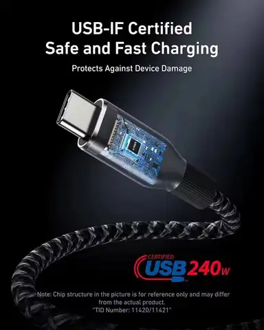 Новый кабель Anker Prime USB-C - USB-C, 240 Вт, 1.8 м, для быстрой зарядки, в оплетке из нейлона, с гарантией изгиба до 100 раз