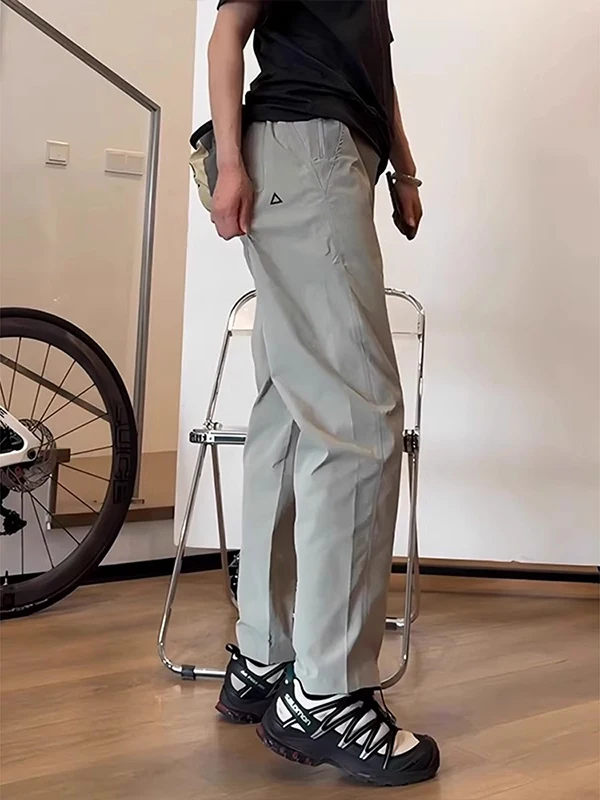 

Мужские летние повседневные брюки Qui Dry с треугольным знаком, американский функциональный рабочий стиль, мягкие, свободные, прямые...