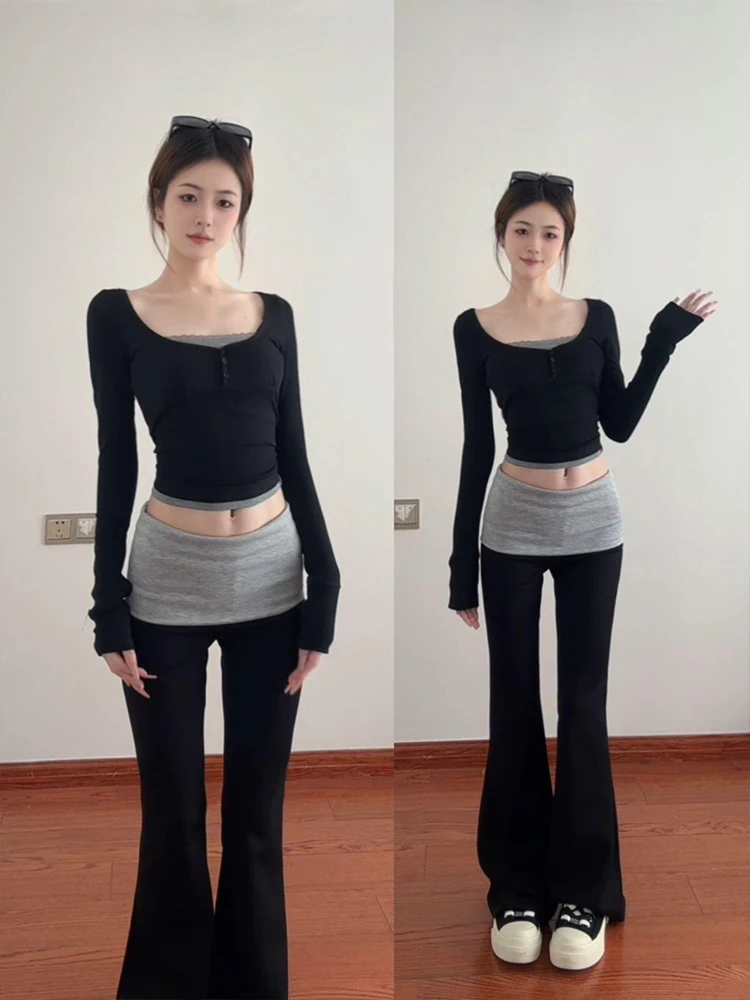 Bla casual queimado calças femininas primavera 2025 novo design emagrecimento yoga esportes calças de perna larga cintura baixa coreano sle