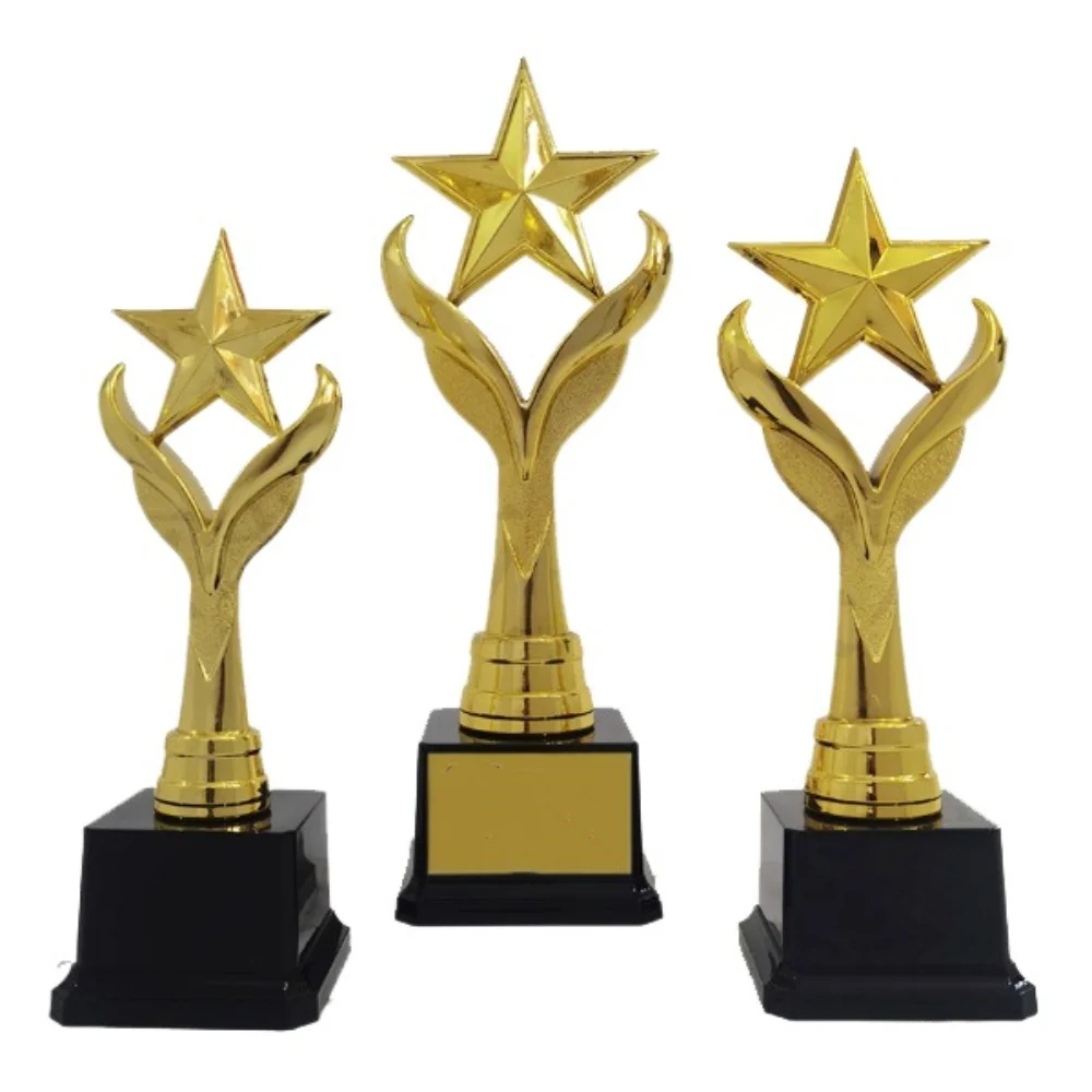 New Golden Award Trophy Star Plastic Reward Prize Cup Figurines Craft Souvenirs Winner Award Trophy Toy School Rewarding Supply