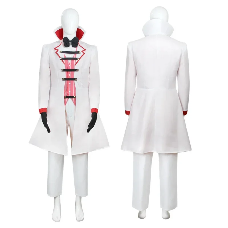 Anime Lucifer Cosplay Hazbin Cartoon Mantel Weste Fliege Kostüm Outfits Jungen Männer Erwachsene Halloween Karneval Party Verkleidung Rollenspiel