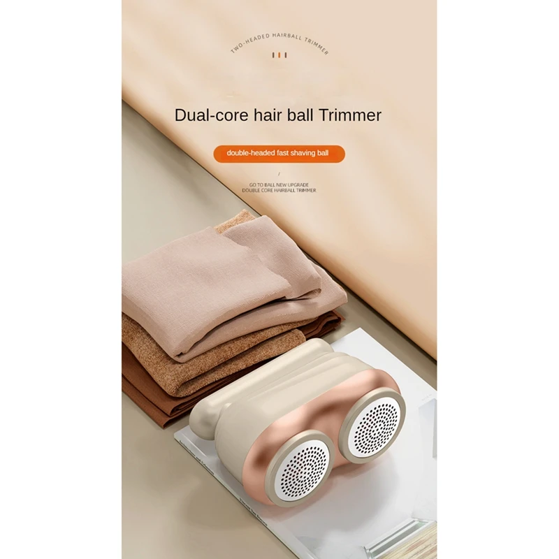 1 PCS Fabric Shaver Rechargeable Dual-Blade Lint Remover Electric Lint Shaver Effectively Remove Fuzz For Clothe And Furniture