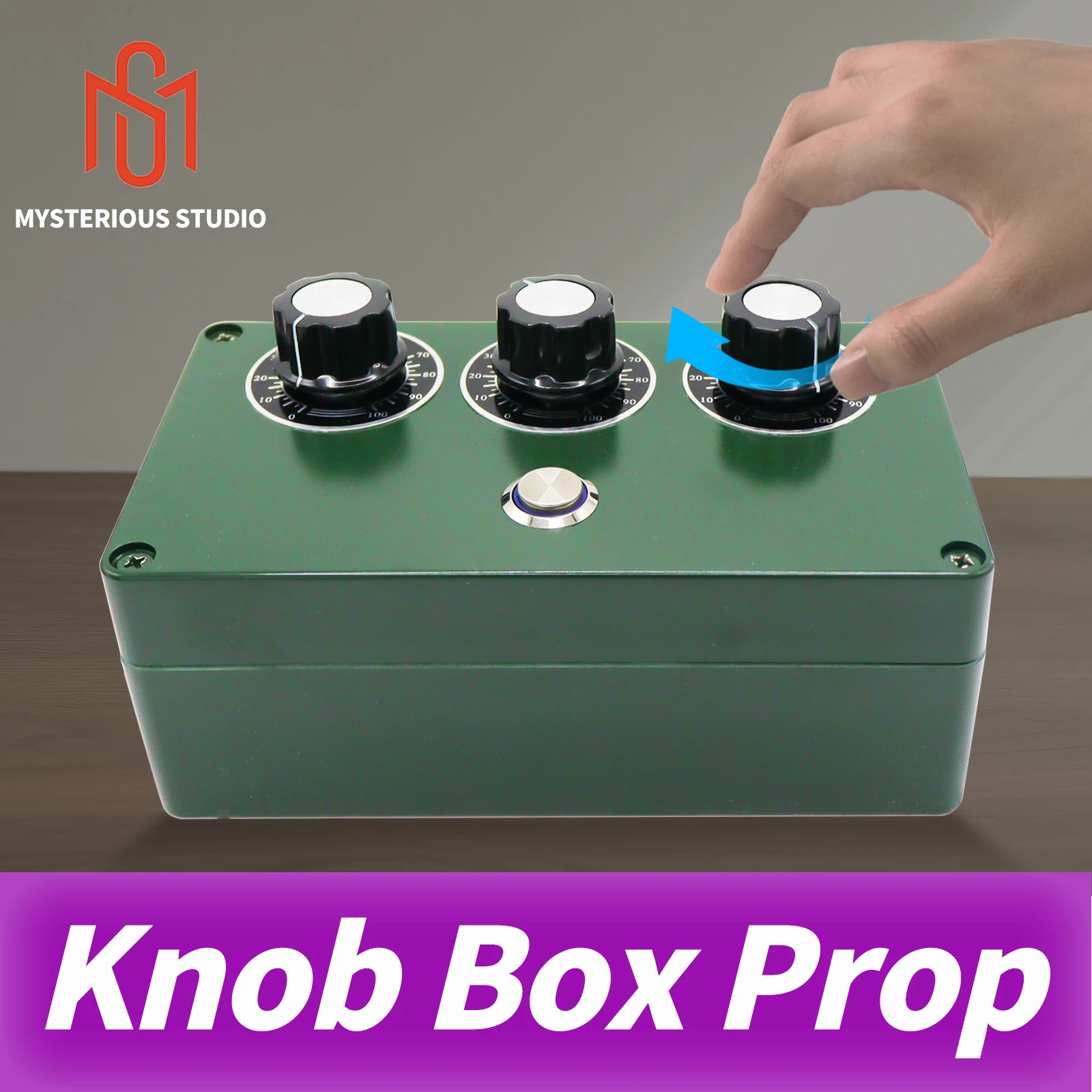 

Mysterious Studio Escape Room Game Prop Knob Box Prop Rotate Three Knobs to the Right Position Press the Metal Button to Unlock