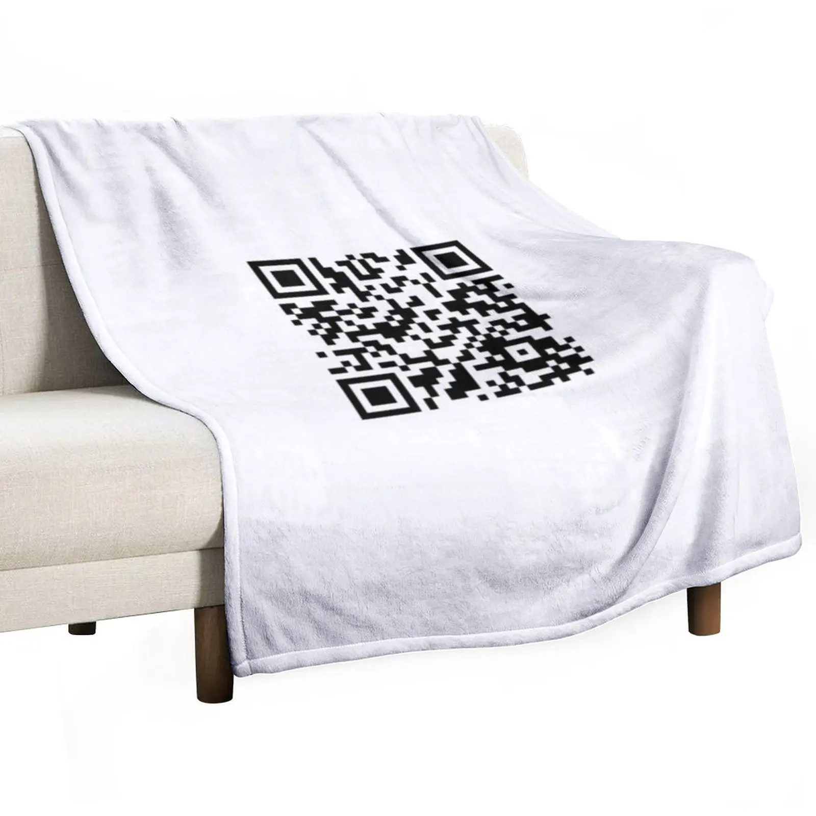 Rick Roll QR code Throw Blanket Sofa Quilt Soft Plush Plaid for winter Camping Blankets