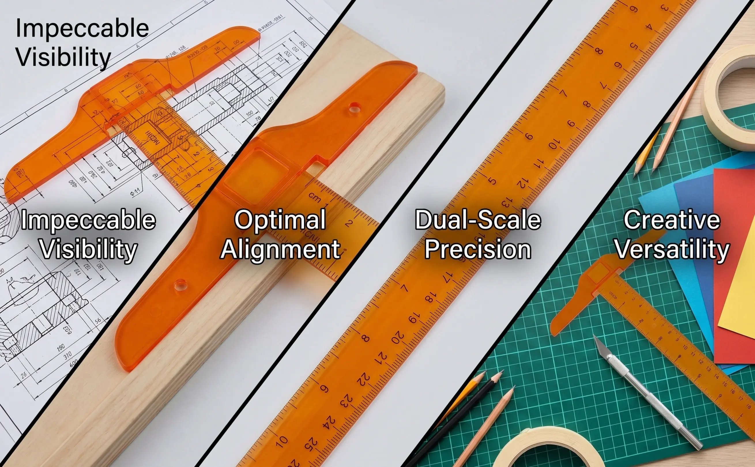 2 pcs Ruler Right Angle Tool Drafting Scale Measuring Halloween Christmas New Year Art Ruler Design Ruler Engineer Ruler