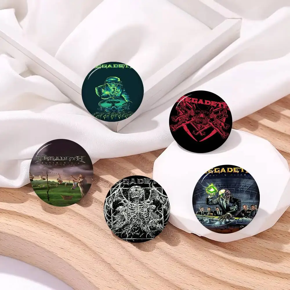 Rock Band Megadeth Creator Tinplate Pin Button Custom Anime Role Old-school Brooch Cartoon Collar Badge Jewelry Gift Fans
