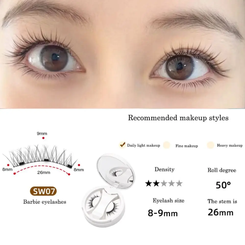 Cat Eye magnetische falsche Wimpern, Make-up mit Spiegel, magnetische Wimpern mit Clip, langlebig, flauschig, kleberfrei, falsche Wimpern
