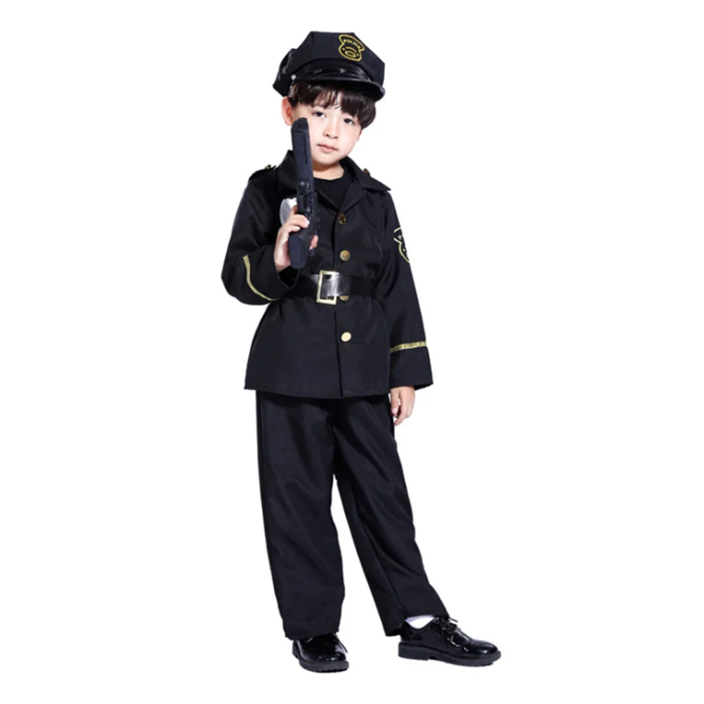 Costume de policier d'halloween, uniforme de jeu de rôle pour garçons, taille L 7-10 ans, tenue de flic de fête, uniforme de Police pour jeu de rôle