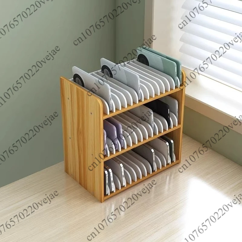 Desktop Phone Storage Box & Meeting Organizer Rack, Multi-Compartment Mobile Display Stand for Office view 3